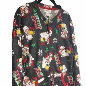 Onesies Brand Mens one piece Santa Lets Get Jolly Christmas Pajamas S/M